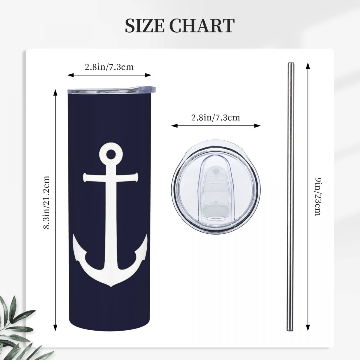 White Anchor On Navy Blu Stain - Tumbler 20Oz White ulasan dan harga