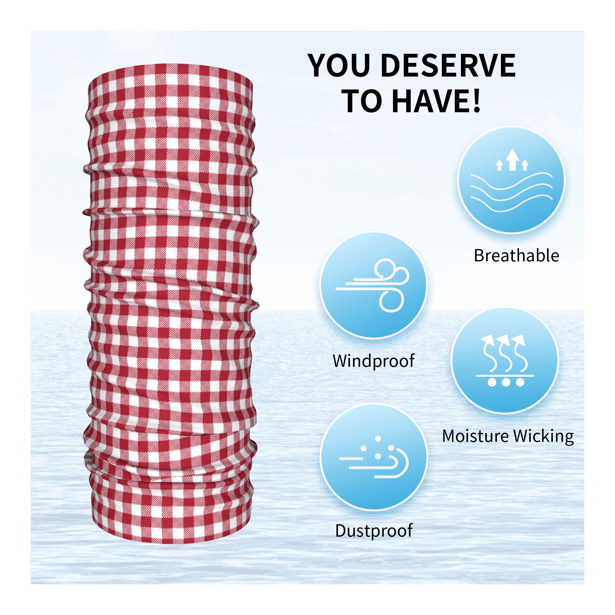 Custom Red And White Gingham B - Bandana Blank White ulasan dan harga