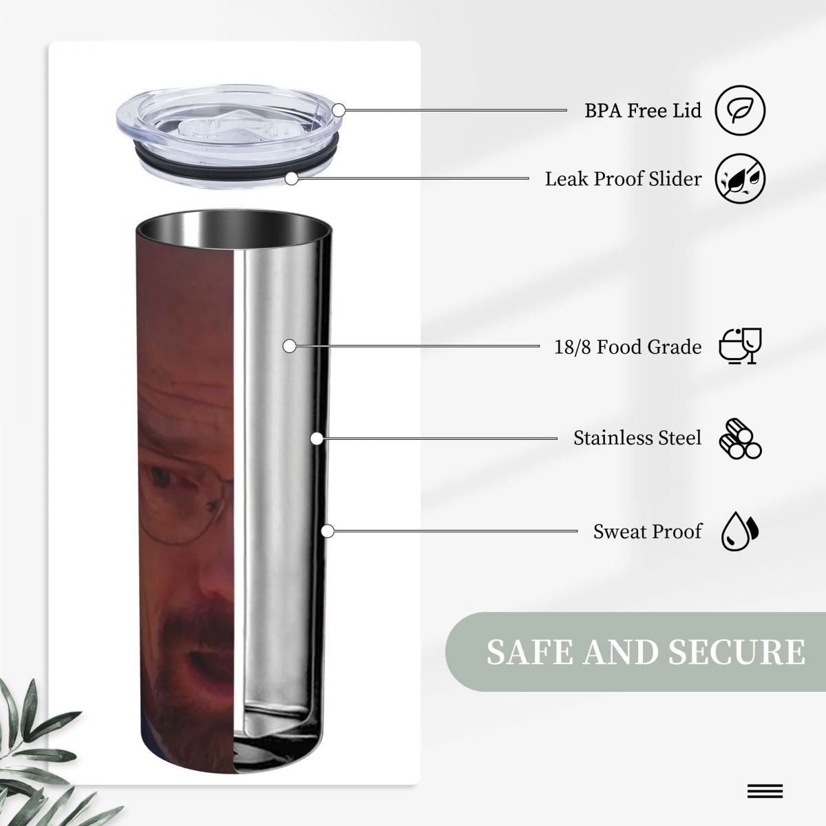 Walter White Mem Stainless Ste - Tumbler 20Oz White ulasan dan harga