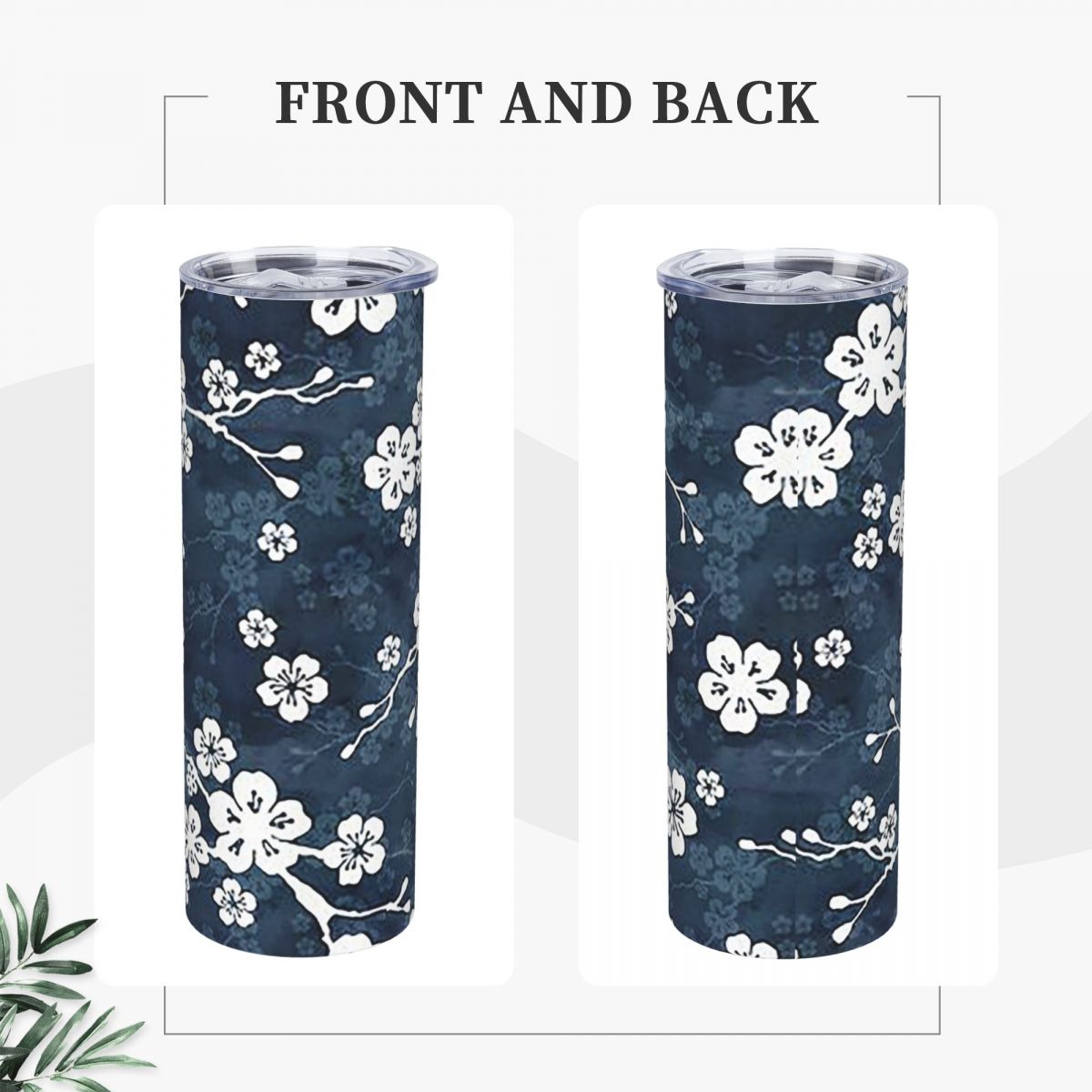 Navy And White Cherry Blossom  - Tumbler 20Oz White ulasan dan harga