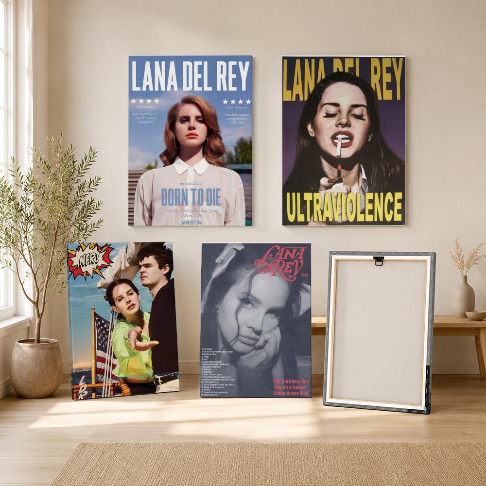 Famous Singer L-Lana Del Rey P - Canvas Wrap Ready ulasan dan harga